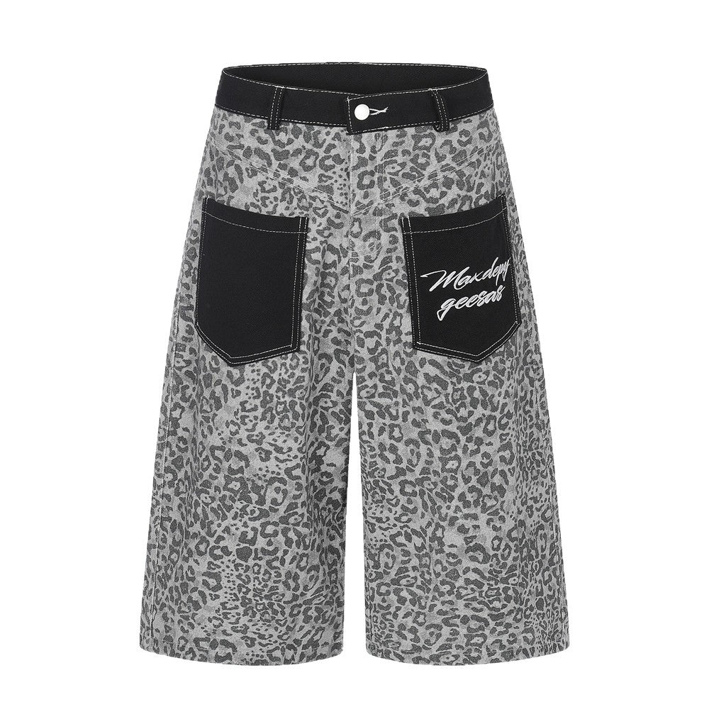 Pants Men High Street Loose Denim Shorts