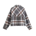 Casual Fashion Design Elegant Shirts Plaid Jackets Women's Autumn Trendy Street Short Coat New Clothes