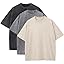 Duwqcui Men's 3-Pack Oversized Heavy Cotton T-Shirts Vintage Loose Fit Tee