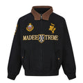 Vintage Street Style Detroit Embroidered Jacket for Men