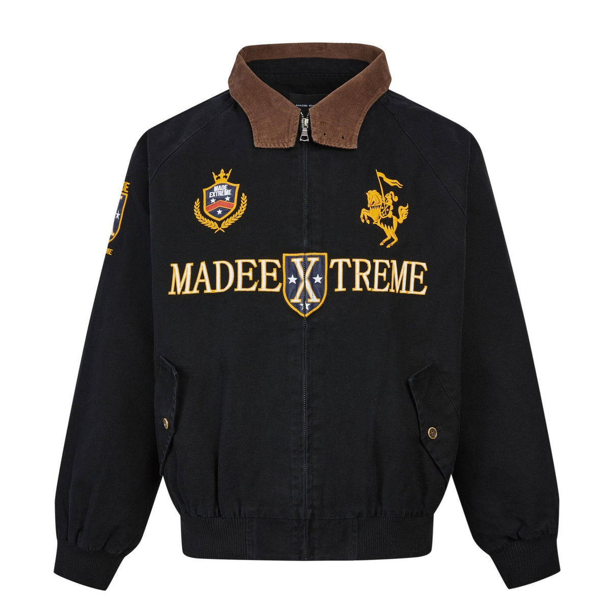 Vintage Street Style Detroit Embroidered Jacket for Men