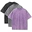 Duwqcui Men's 3-Pack Oversized Heavy Cotton T-Shirts Vintage Loose Fit Tee