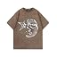 AugYew Men's Oversized Graphic T-Shirt Cotton Vintage Streetwear Tee