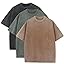 Duwqcui Men's 3-Pack Oversized Heavy Cotton T-Shirts Vintage Loose Fit Tee