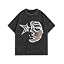 AugYew Men's Oversized Graphic T-Shirt Cotton Vintage Streetwear Tee