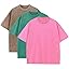 Duwqcui Men's 3-Pack Oversized Heavy Cotton T-Shirts Vintage Loose Fit Tee