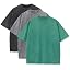Duwqcui Men's 3-Pack Oversized Heavy Cotton T-Shirts Vintage Loose Fit Tee