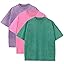 Duwqcui Men's 3-Pack Oversized Heavy Cotton T-Shirts Vintage Loose Fit Tee