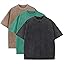 Duwqcui Men's 3-Pack Oversized Heavy Cotton T-Shirts Vintage Loose Fit Tee