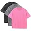 Duwqcui Men's 3-Pack Oversized Heavy Cotton T-Shirts Vintage Loose Fit Tee