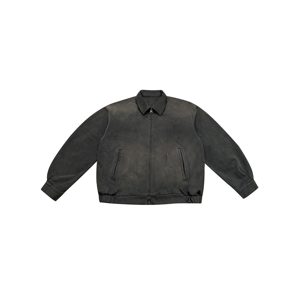 High Street Heavyweight Washed Denim Jacket for Men