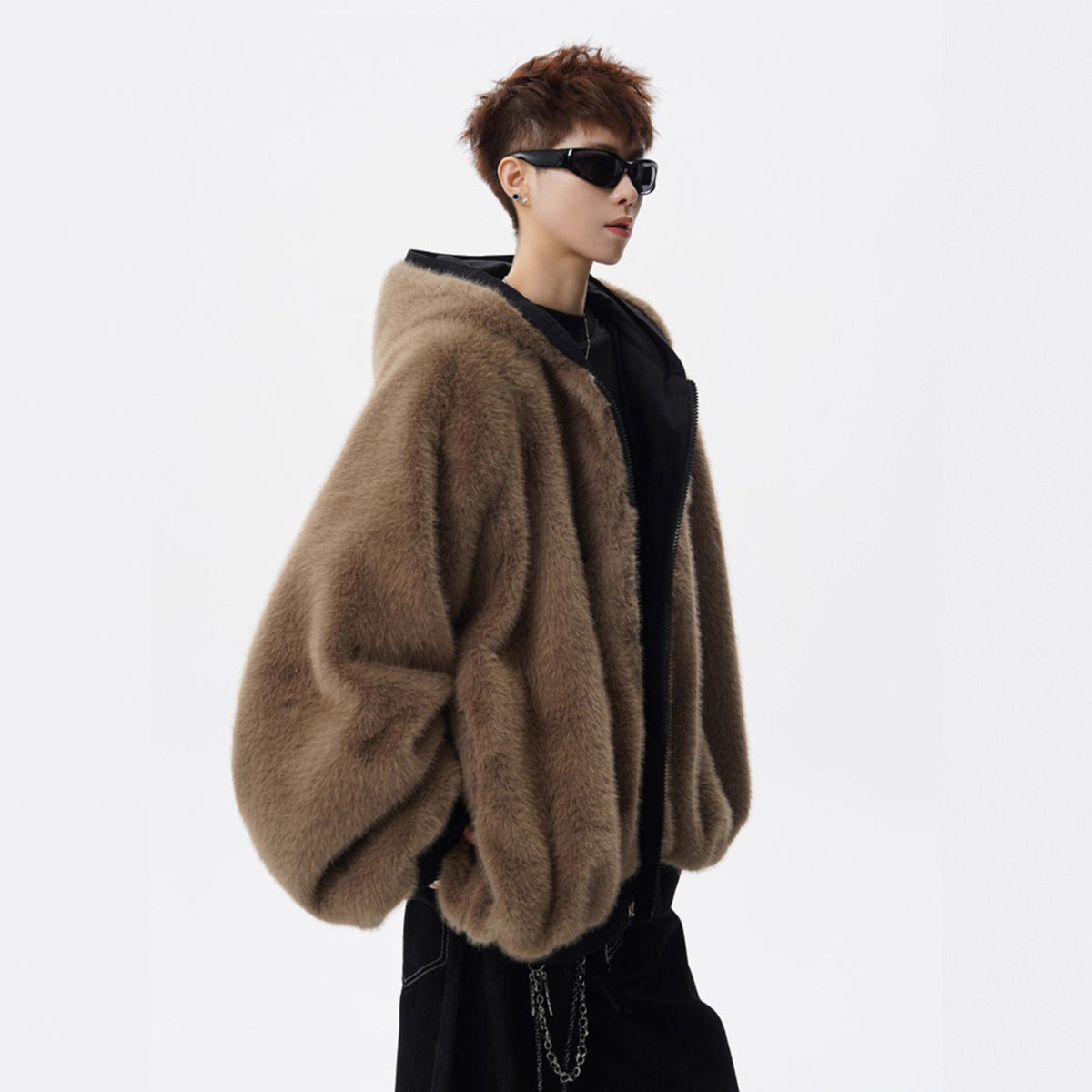 Fashion Style  Streetwear Two-Way Wear Mountain Hawk Cotton Coat Men Winter Heavyweight Retro Warm Hooded Outerwear High Street Cool Loose Cotton Jacket