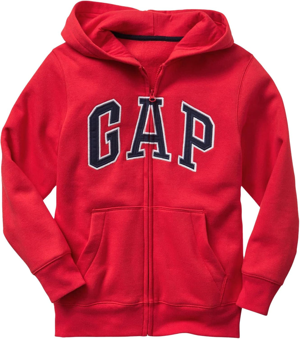 GAP Boys' Logo Hoodie Full Zip Fleece Sweatshirt Pure Red