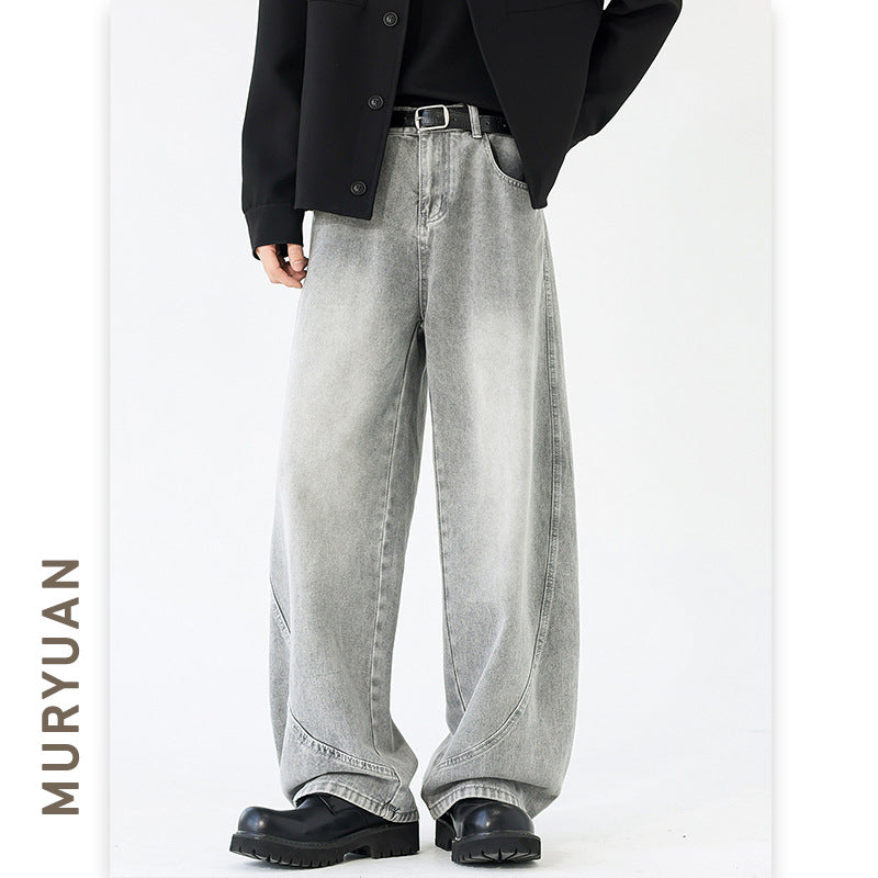 Street Deconstructed Knife-Shape Denim Pants for Men