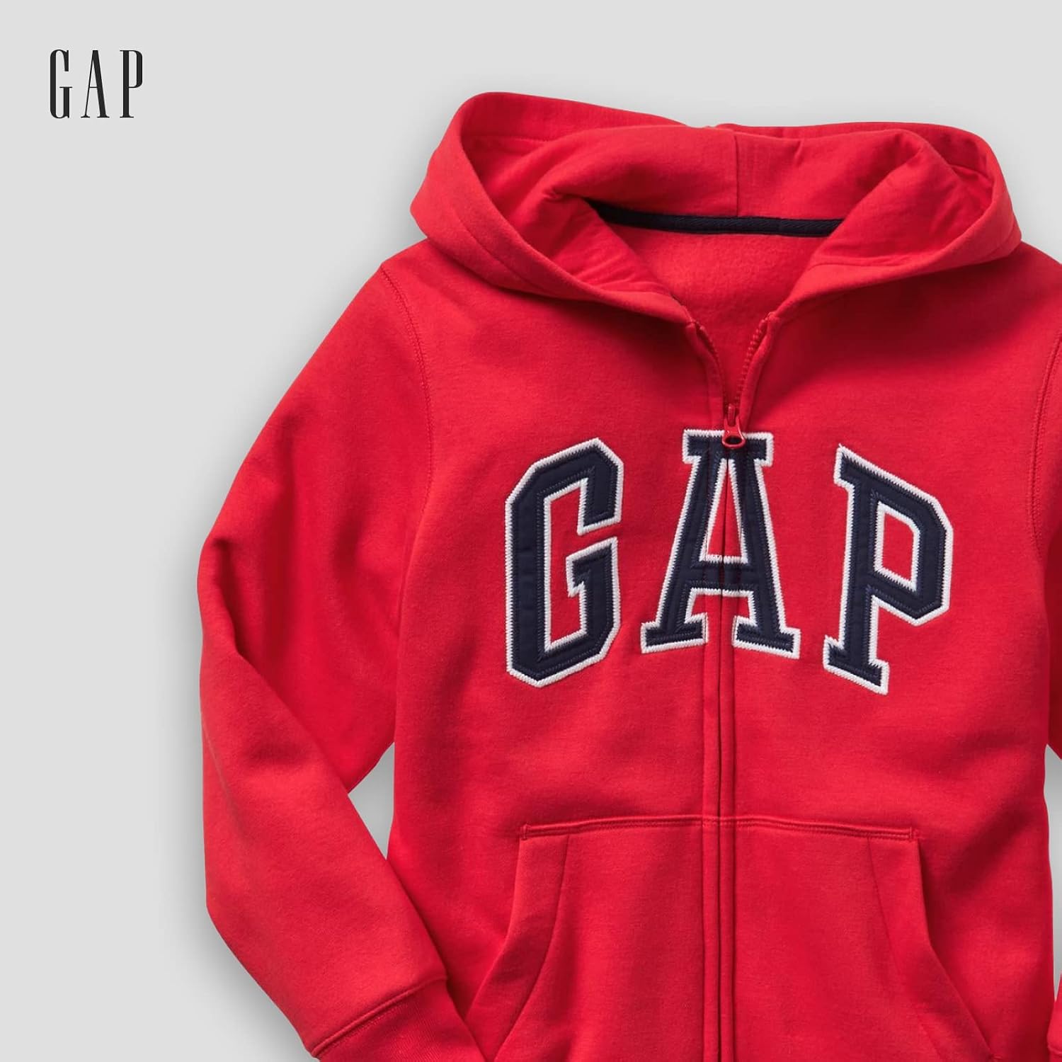 GAP Boys' Logo Hoodie Full Zip Fleece Sweatshirt Pure Red