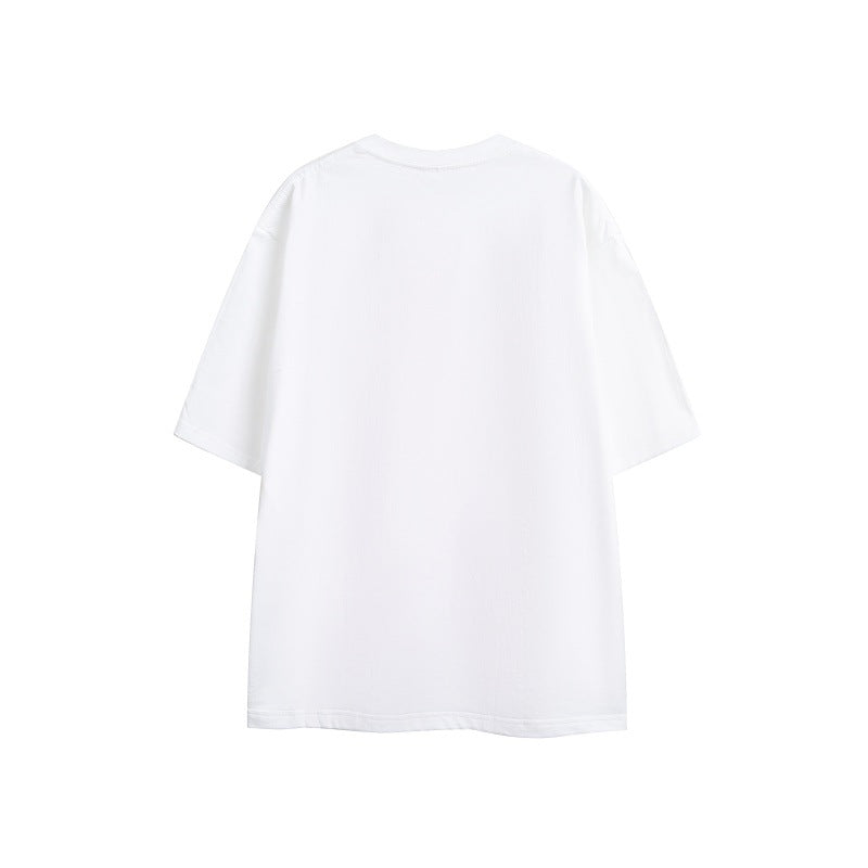 Wear and tear letter printed loose short sleeves for men and women