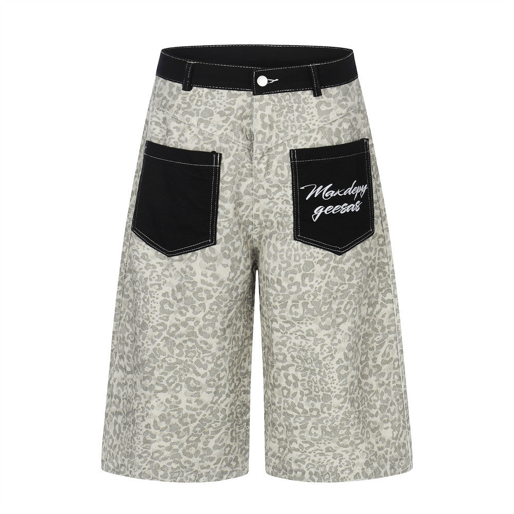 Pants Men High Street Loose Denim Shorts