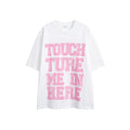 Wear and tear letter printed loose short sleeves for men and women