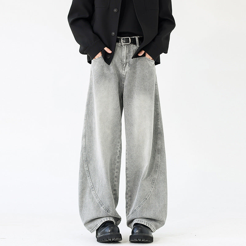 Street Deconstructed Knife-Shape Denim Pants for Men