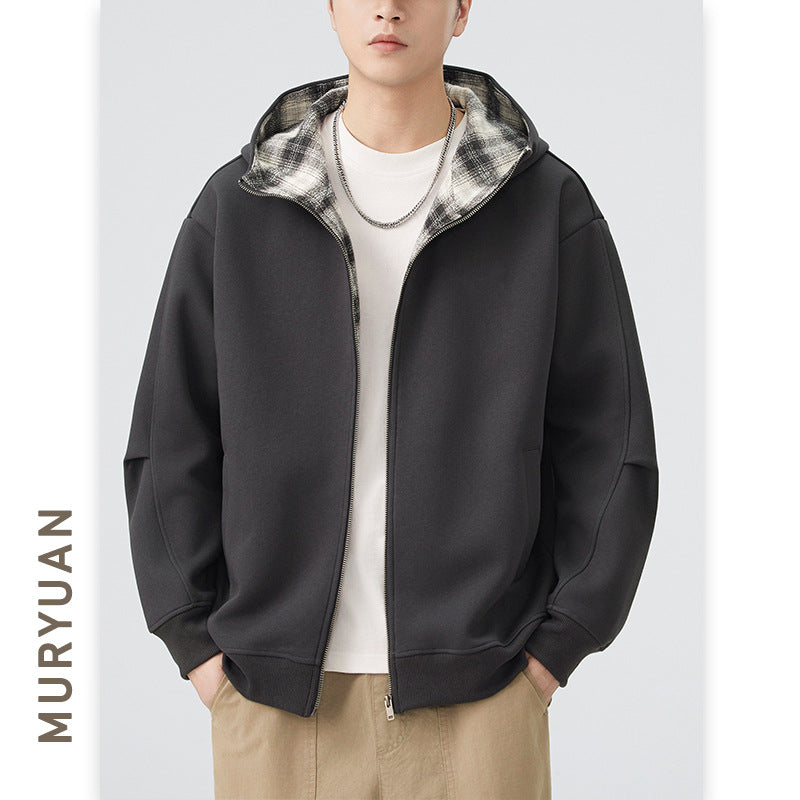 Street Style Zip-Up Hooded Sweatshirt for Men