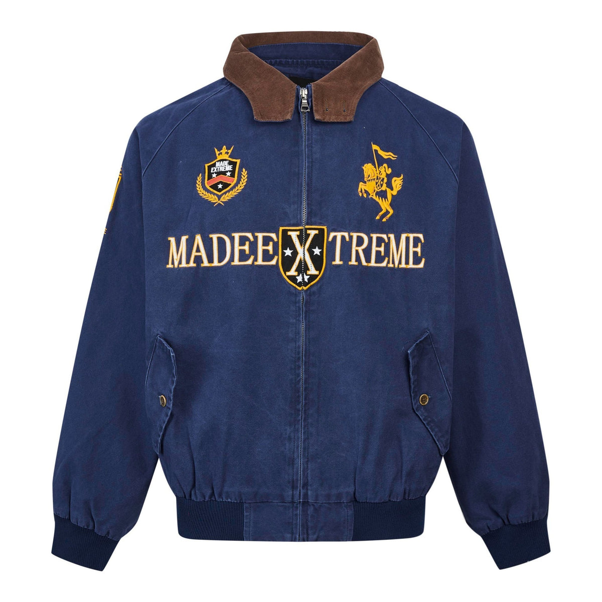 Vintage Street Style Detroit Embroidered Jacket for Men