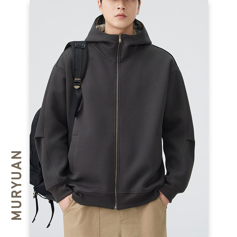 Street Style Zip-Up Hooded Sweatshirt for Men